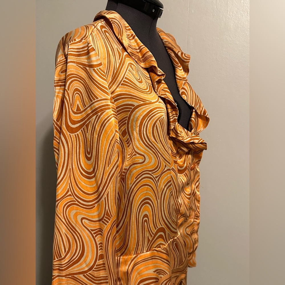 NWOT Willi Smith Silk Blouse Size L - Picture 2 of 4